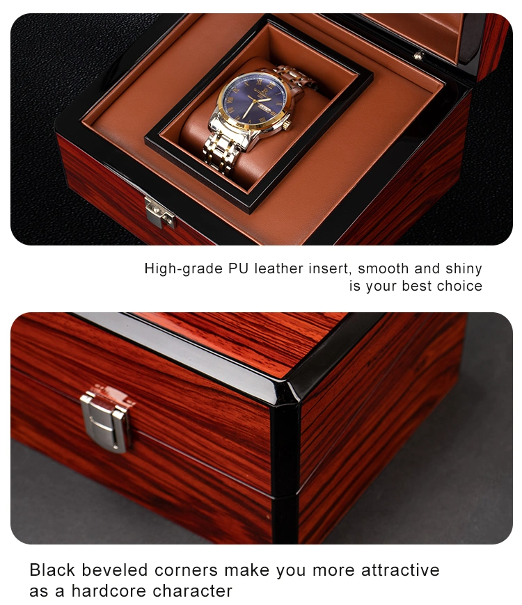 OEM High Quality Luxury Custom Wooden Black Watch Box Packing Watch Boxes & Cases