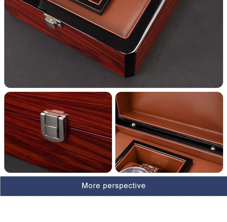 OEM High Quality Luxury Custom Wooden Black Watch Box Packing Watch Boxes & Cases